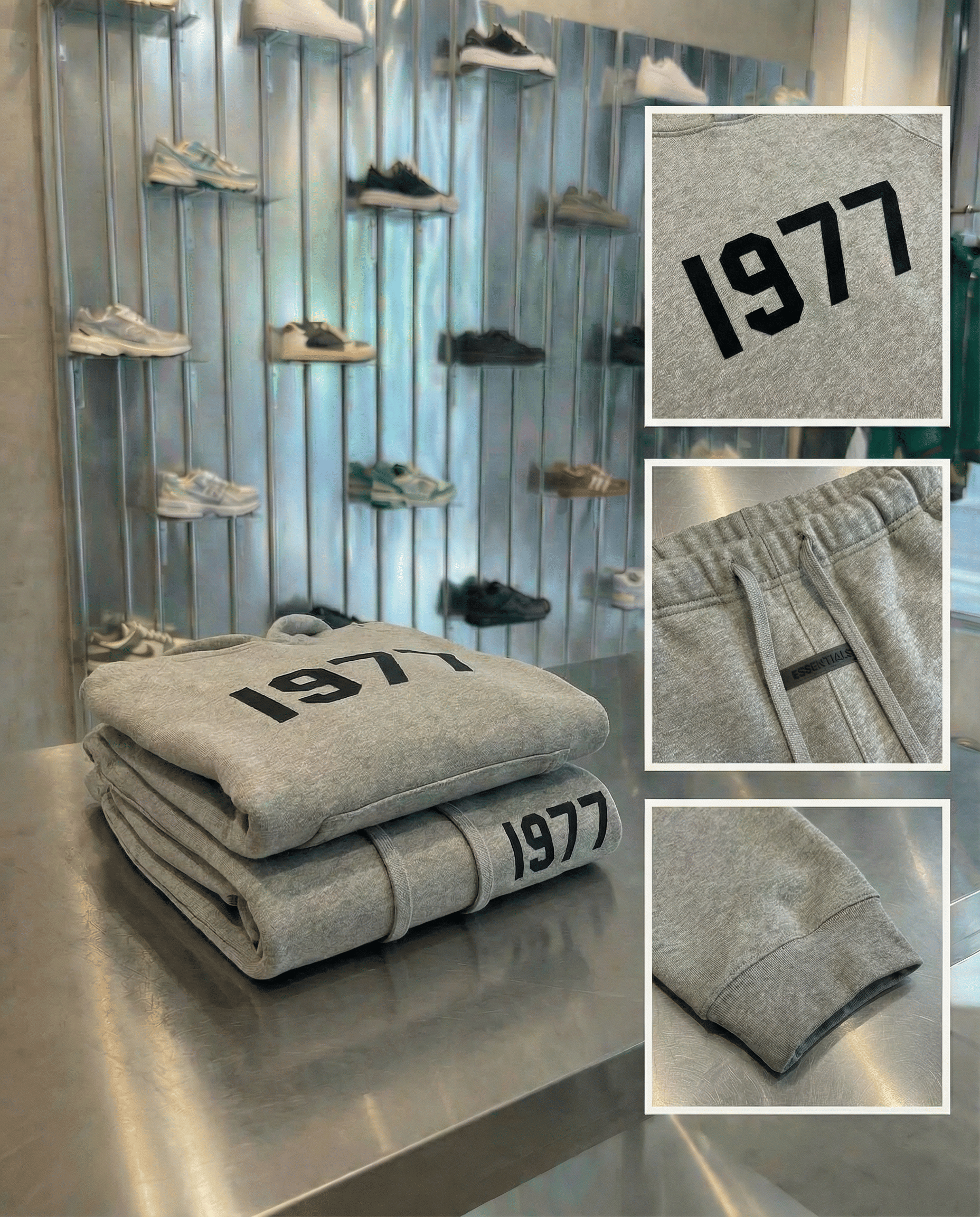 Fear of God Essentials 1977 DARK OATMEAL JOGGER SET