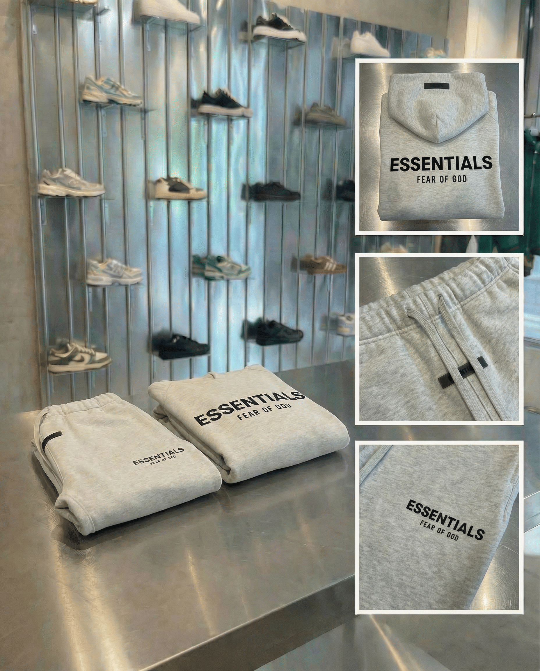 Fear of God Essentials LIGHT OATMEAL JOGGER SET