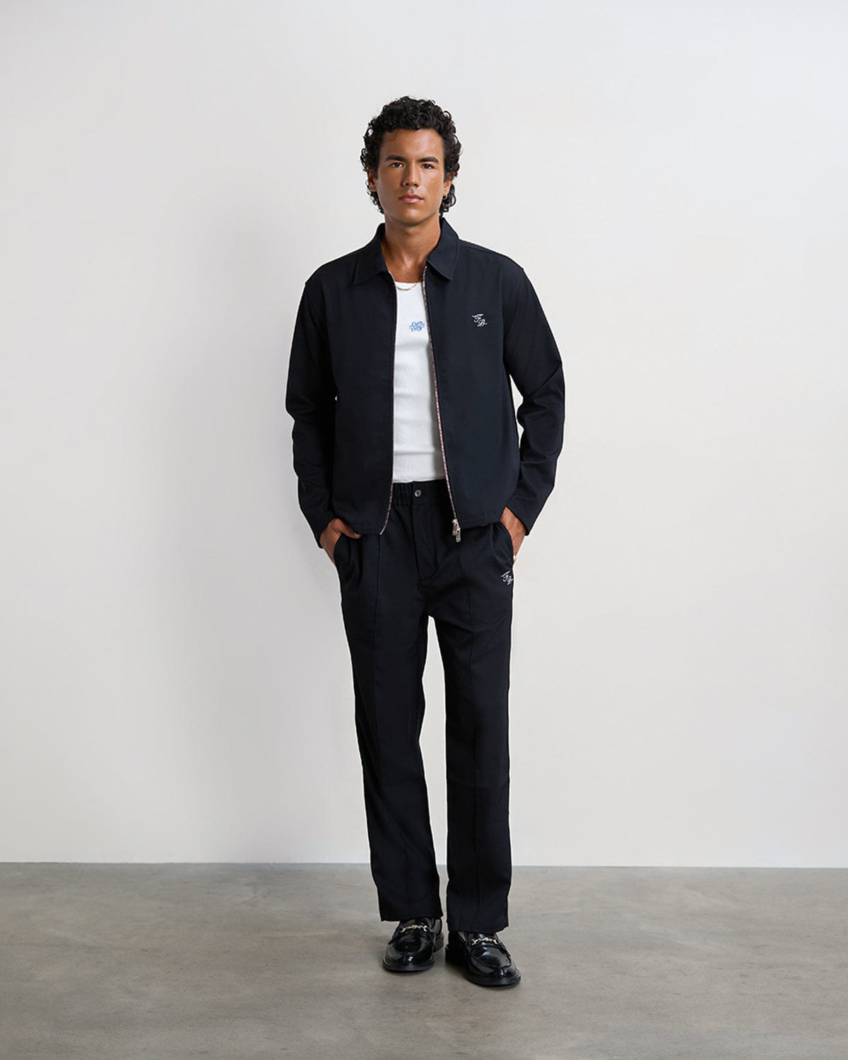 Entry Luxury Coach Jacket Twill Wool Black