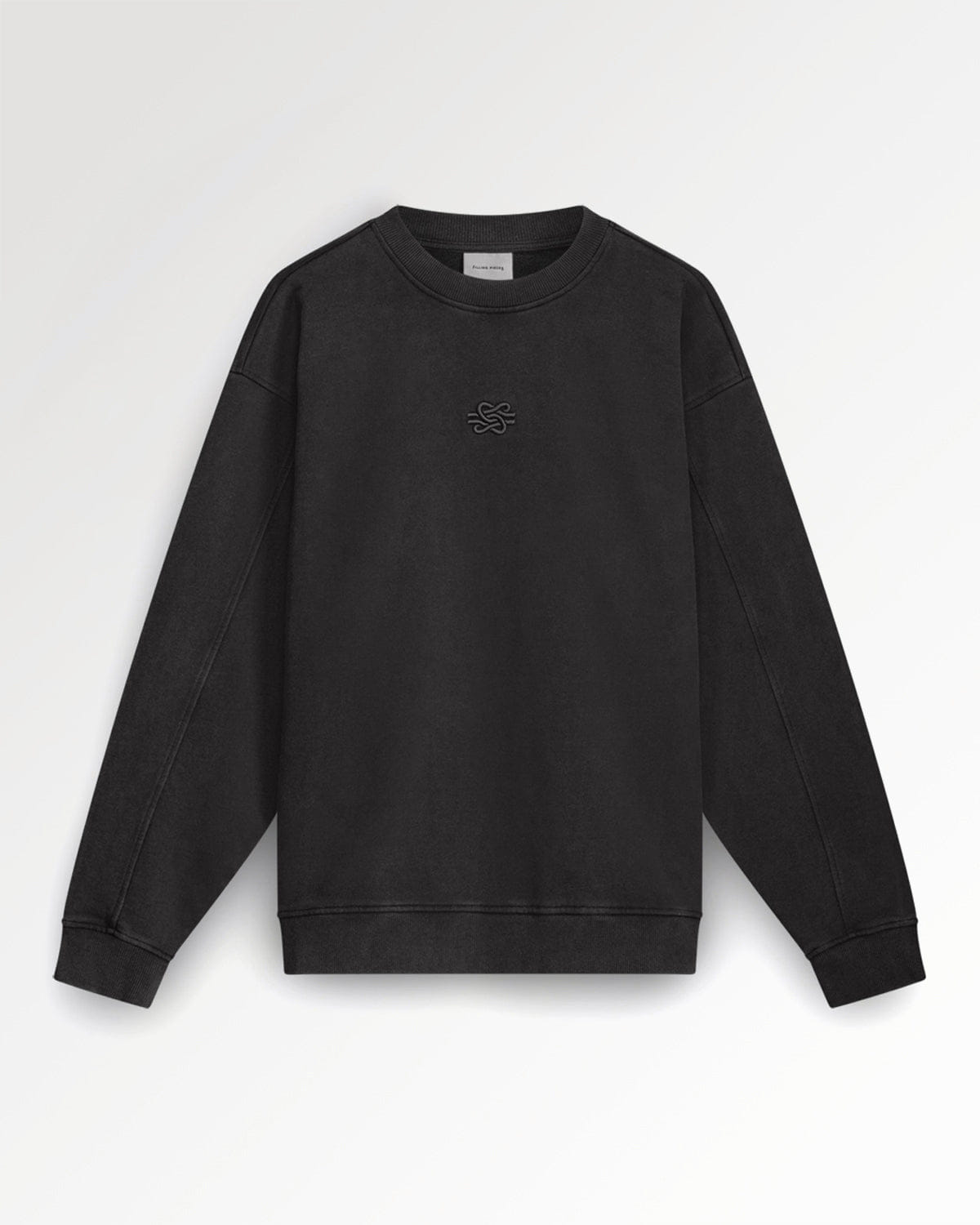 Trend Maven Sweatshirt Boxy Embroidered Vintage Black
