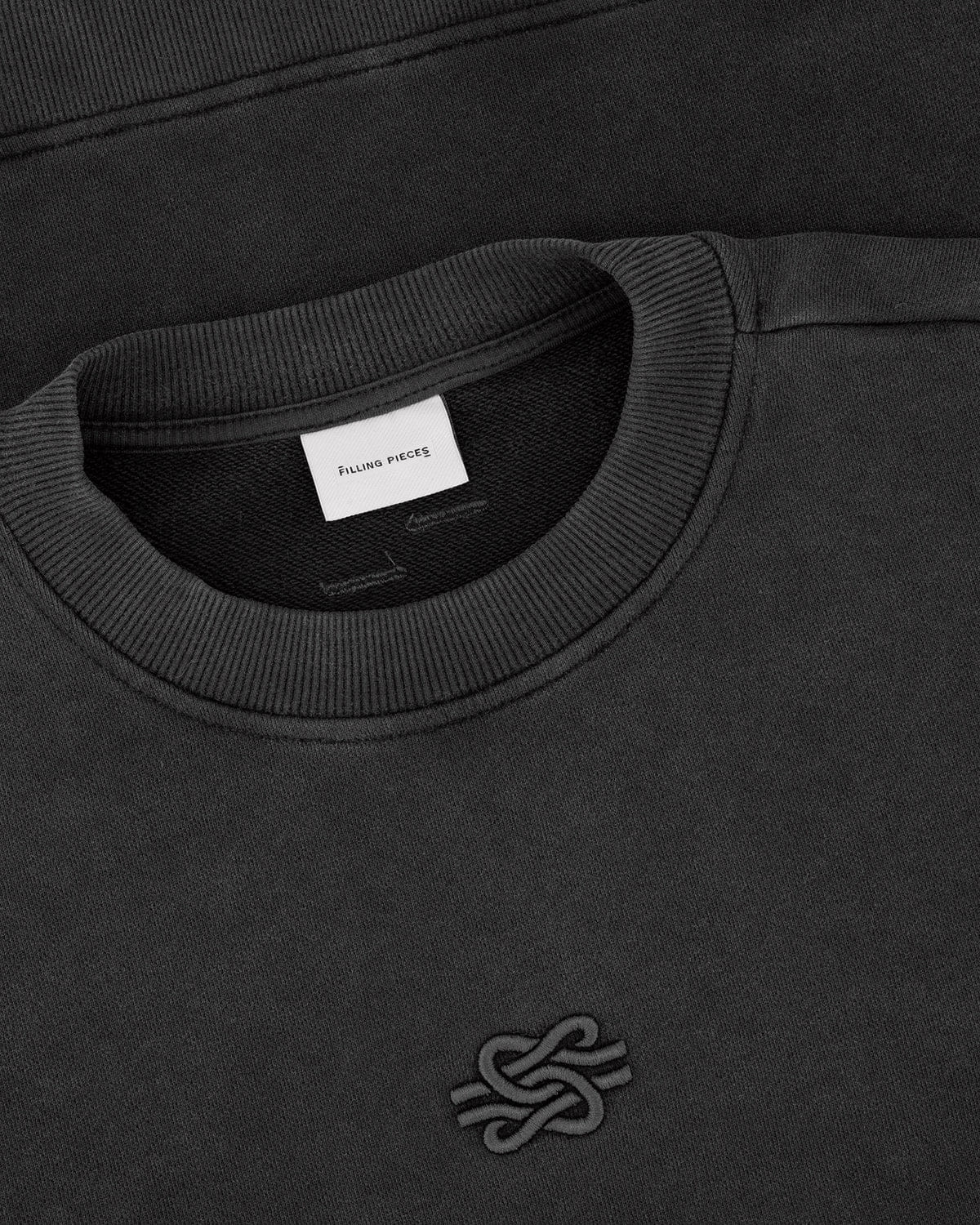 Trend Maven Sweatshirt Boxy Embroidered Vintage Black