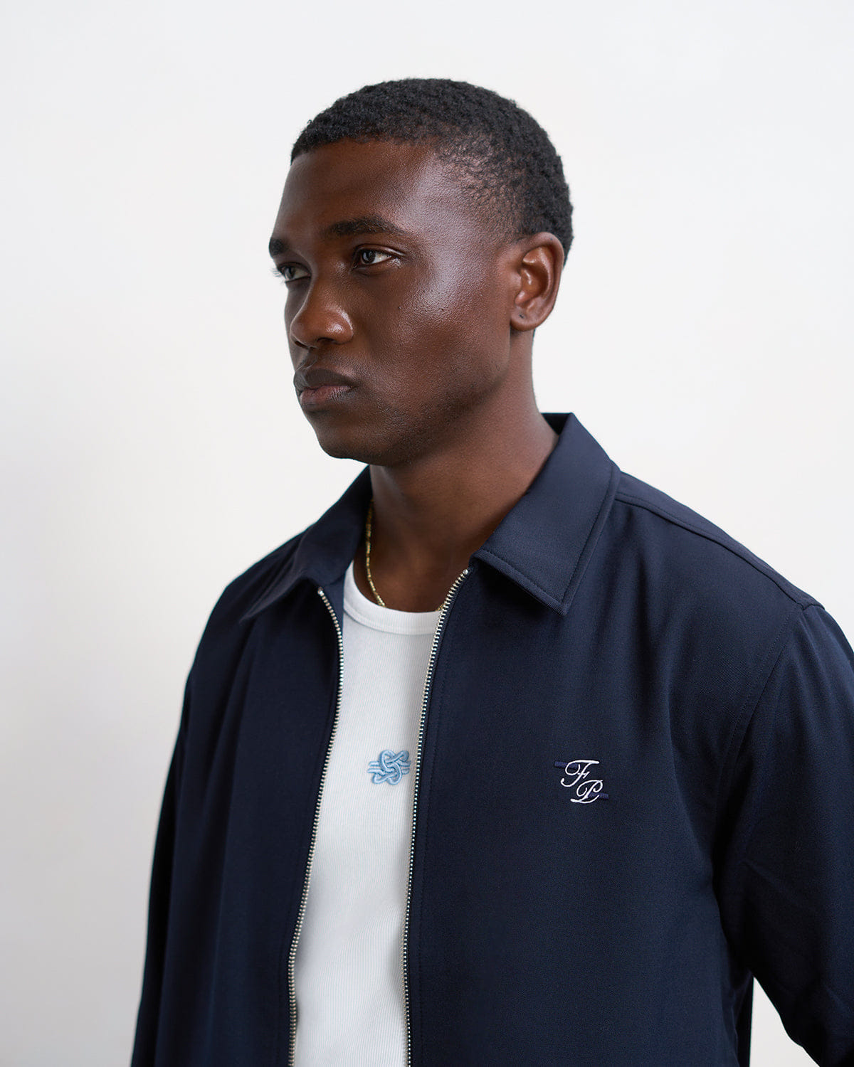 Entry Luxury Coach Jacket Twill Wool Navy