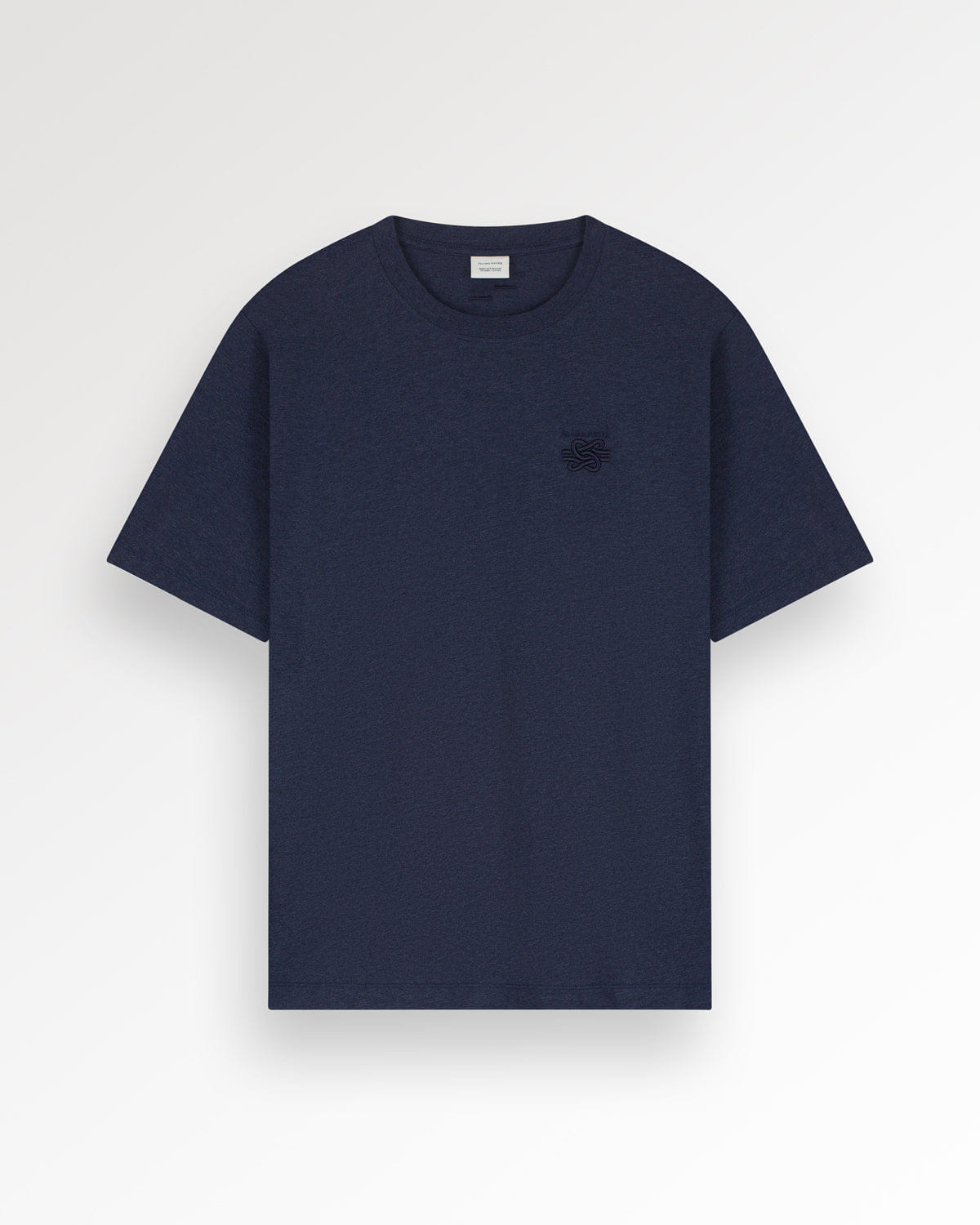 Conventional T-Shirt Embroidered Knot Melange Navy