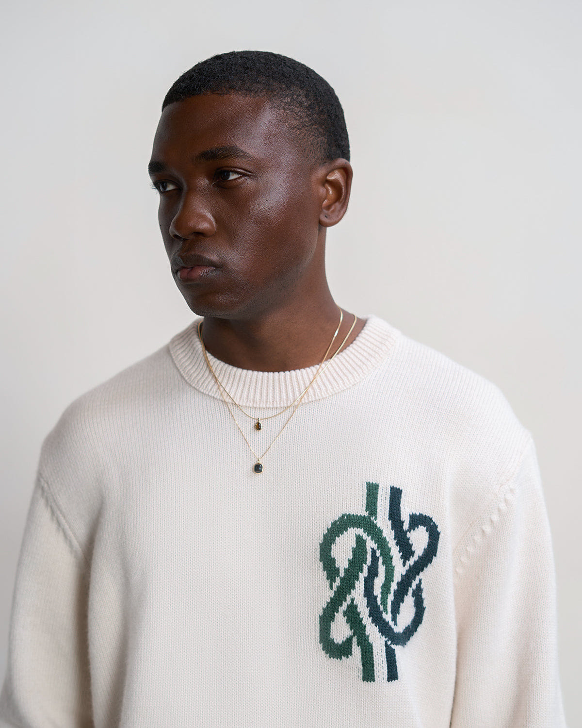 Entry Luxury Knit Sweater Knot Antique White