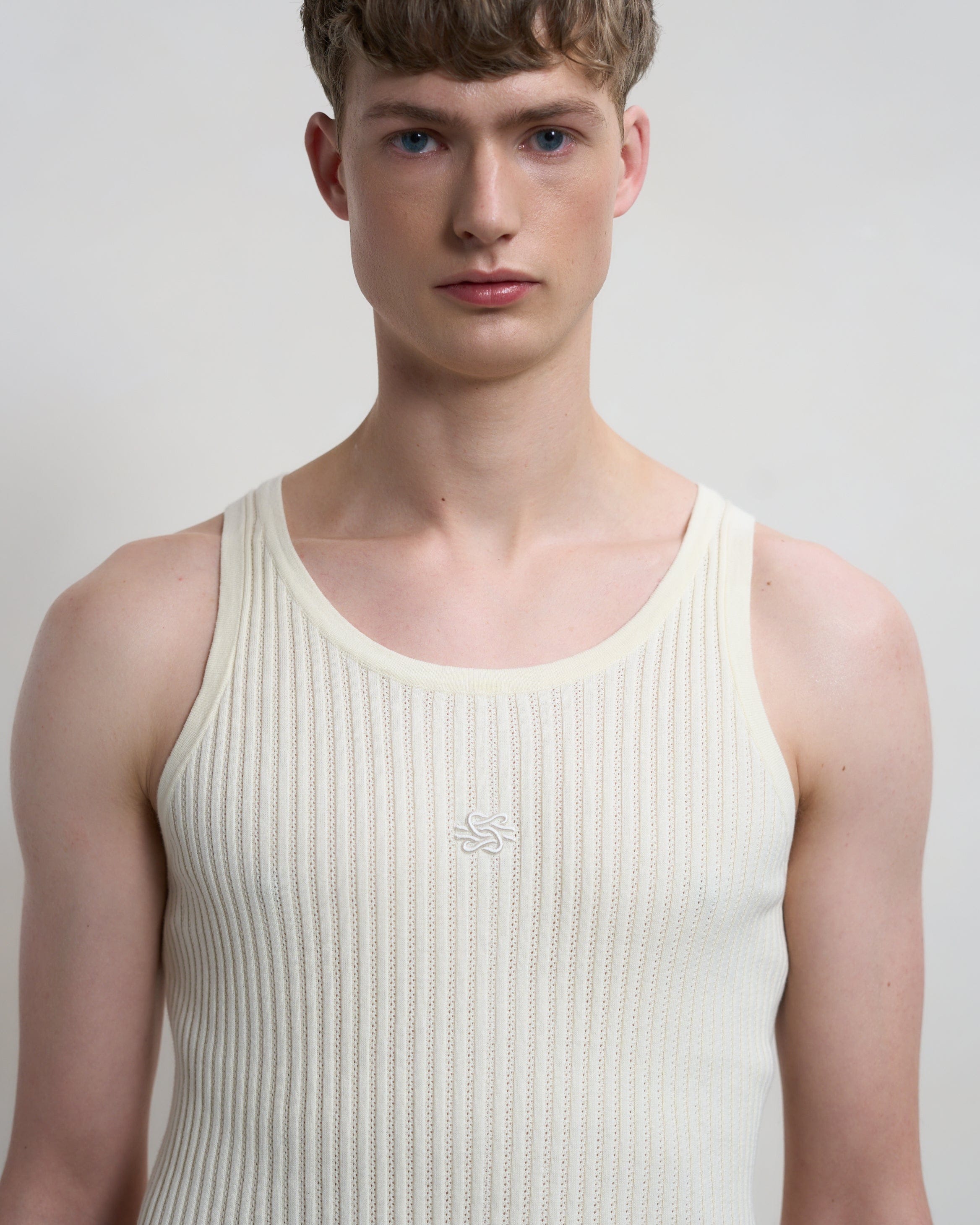 Visionary Knit Tank Top Antique White