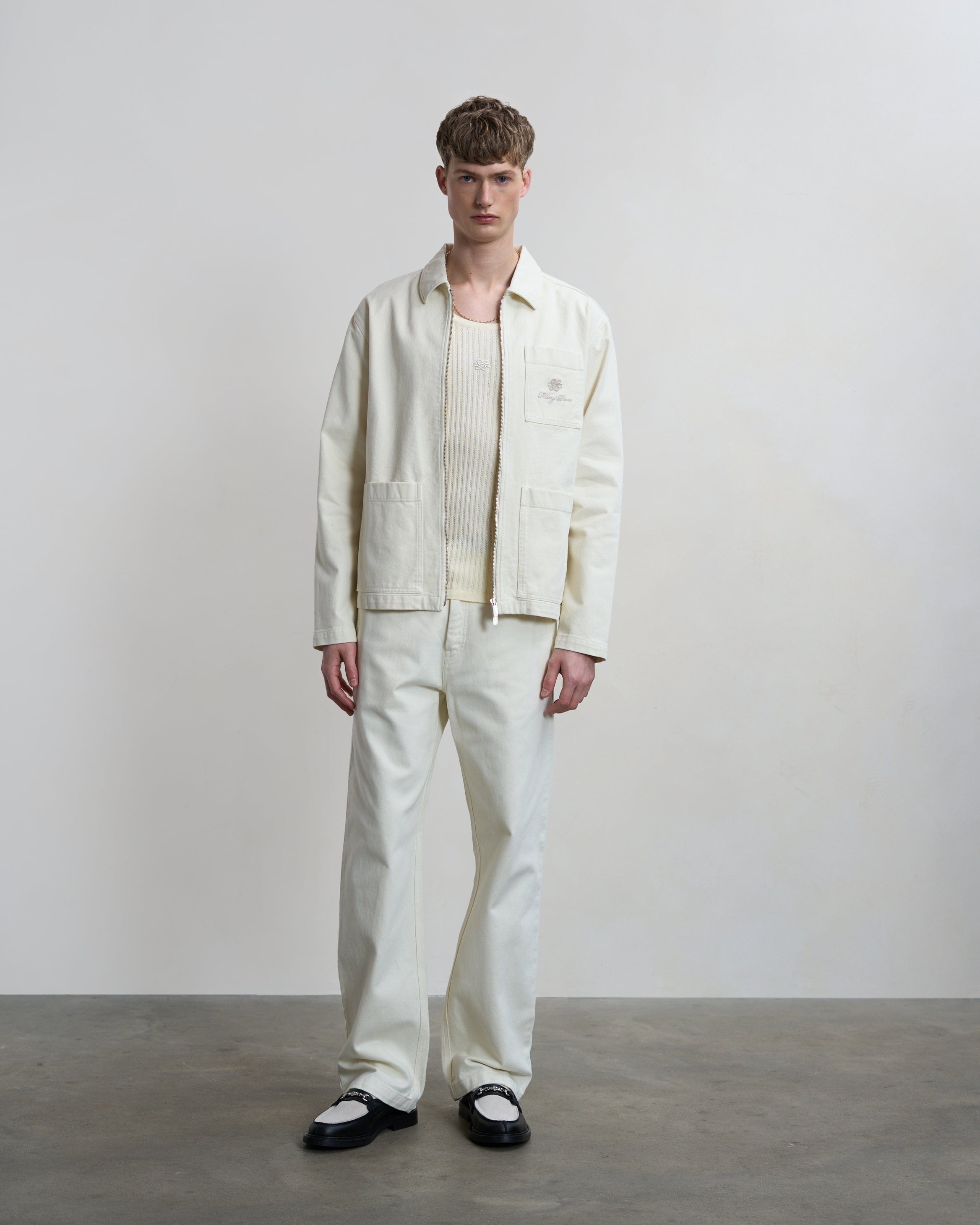 Entry Luxury Worker Pants Antique White