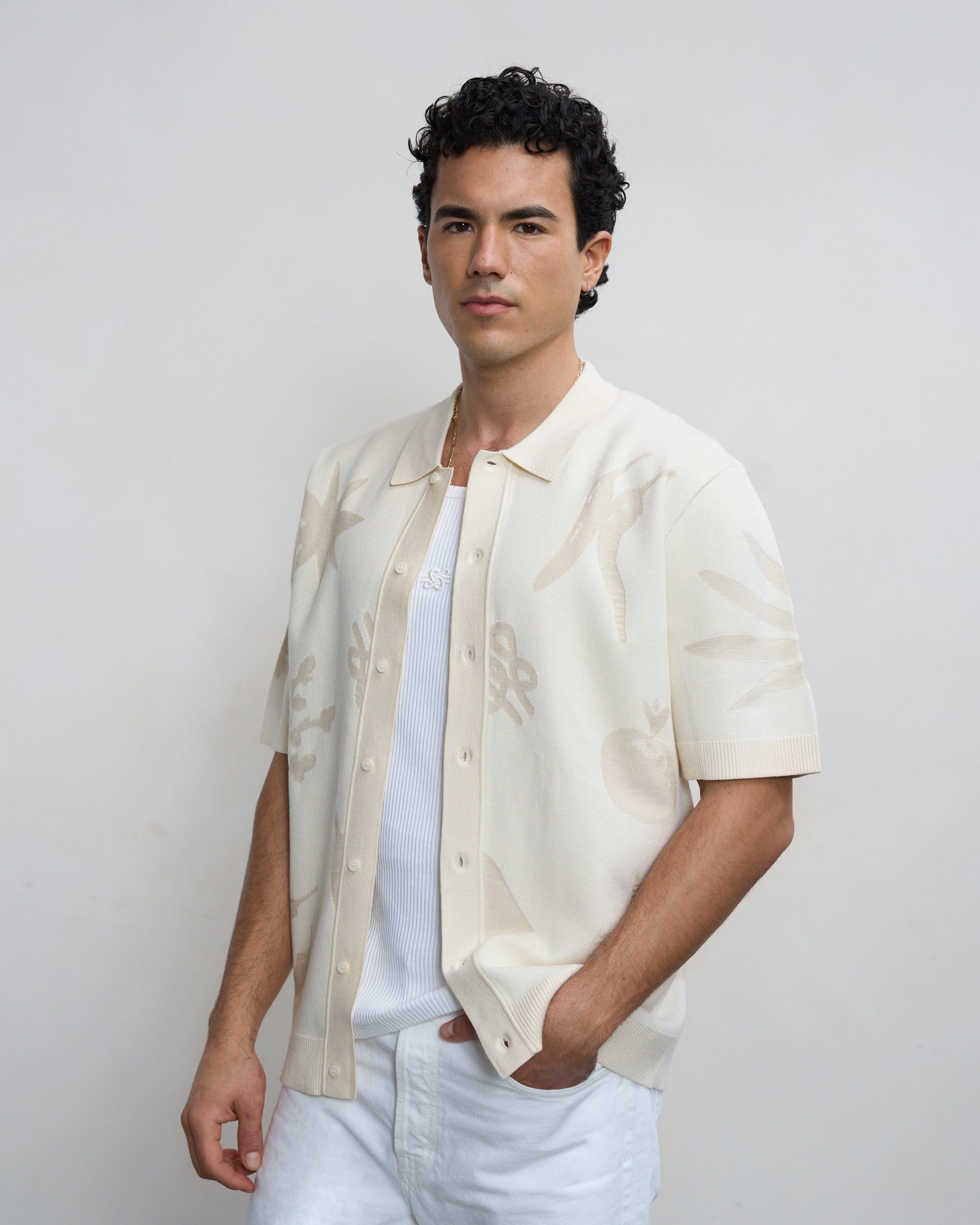 Trend Maven Knit Shirt Breaking Bread Antique White