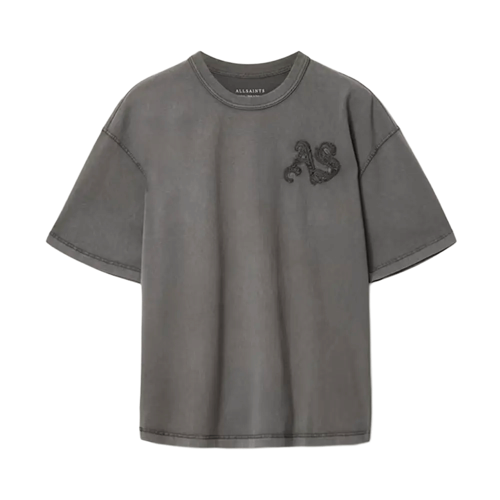 AllSaints ALL SAINTS Insignia Short Sleeve Cotton T-Shirt Washed Black