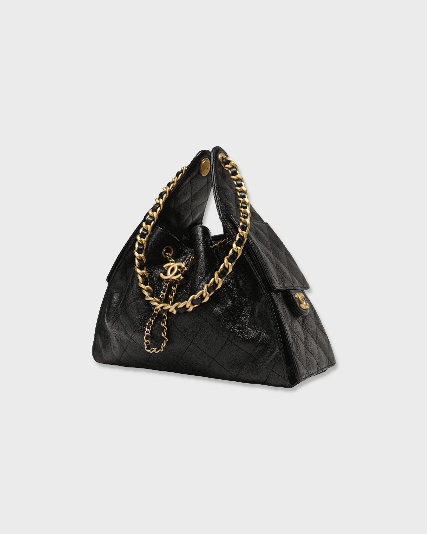 Chanel 25 Small Grained Handbag Calfskin & Gold-Tone Metal