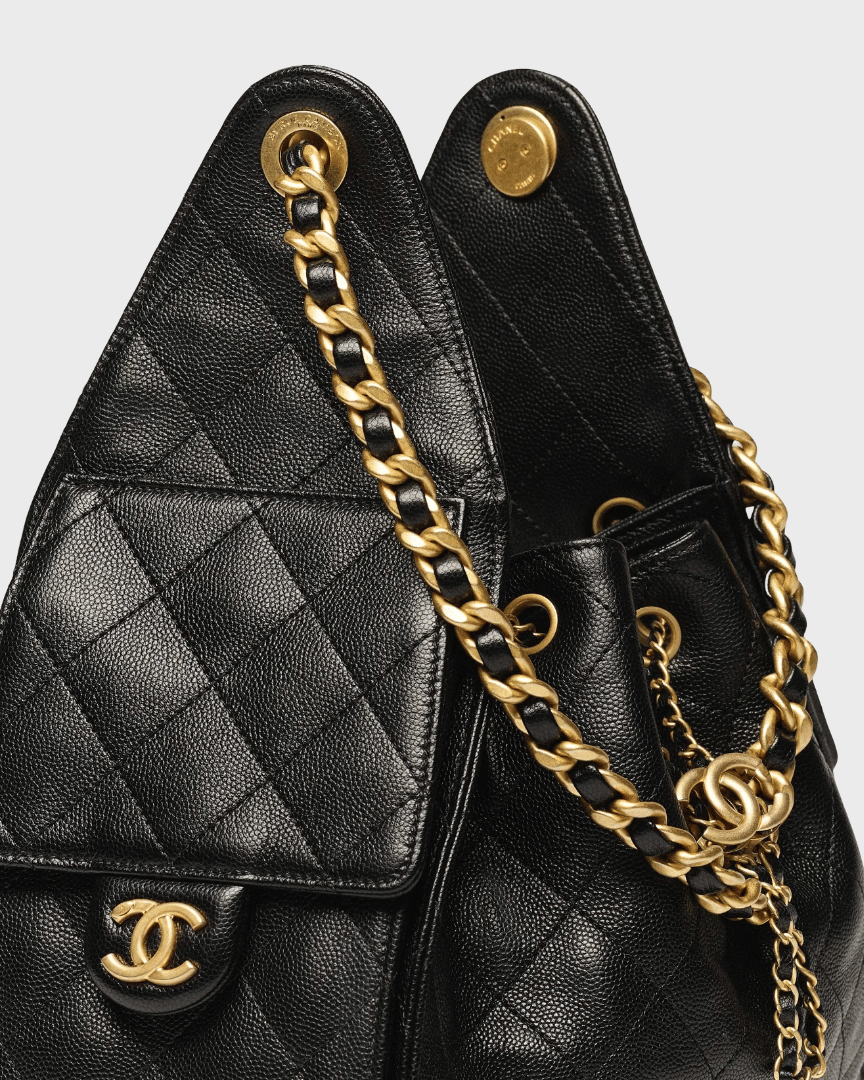 Chanel 25 Small Grained Handbag Calfskin & Gold-Tone Metal
