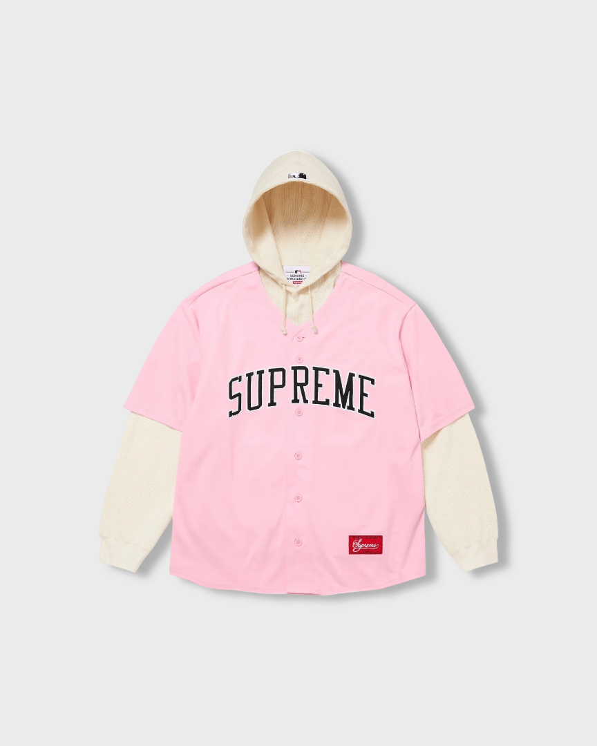 Supreme Chicago White Sox™ Hooded Baseball Jersey Light Pink