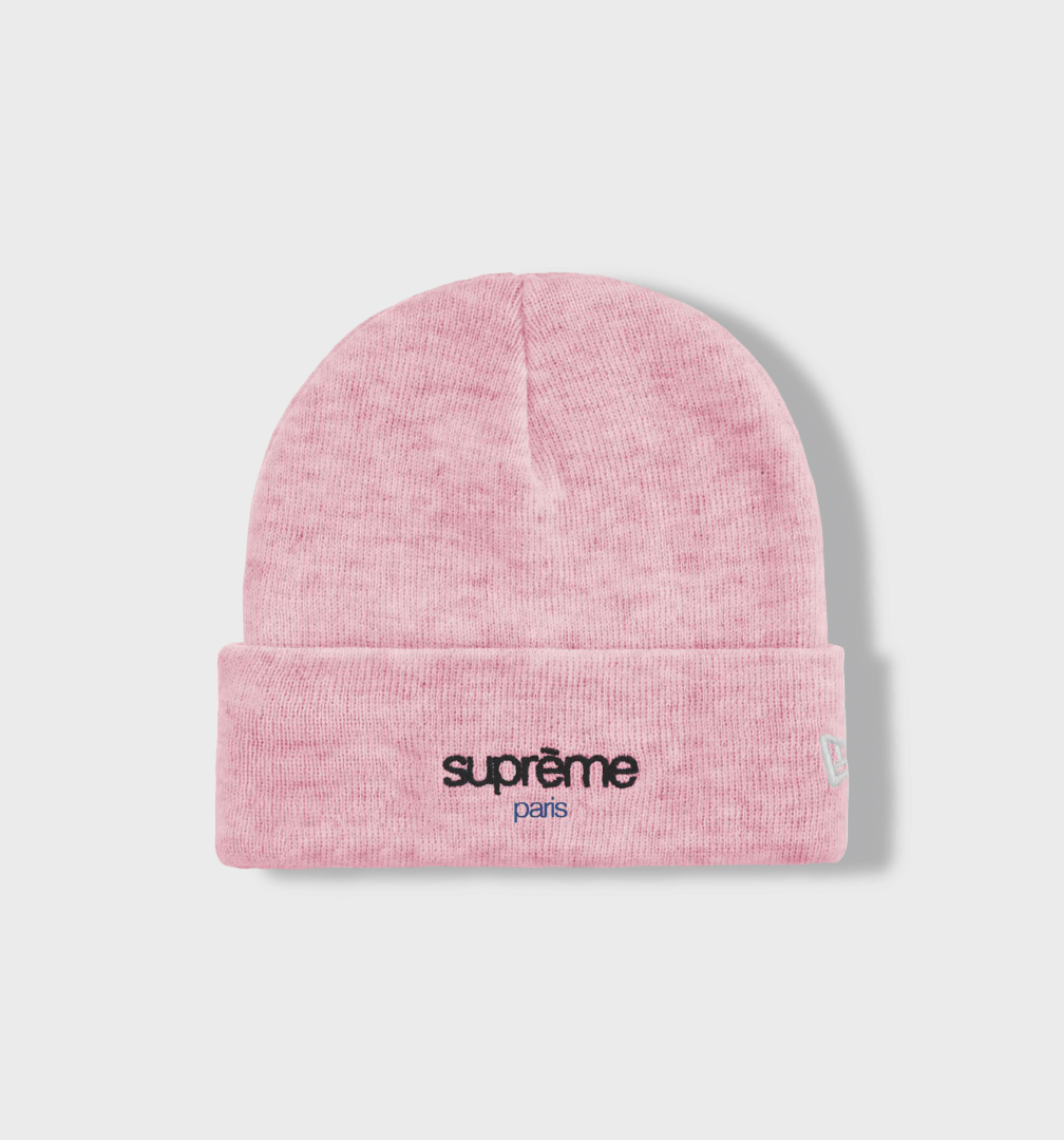 Supreme New Era Classic Logo Shop Beanie Light Pink