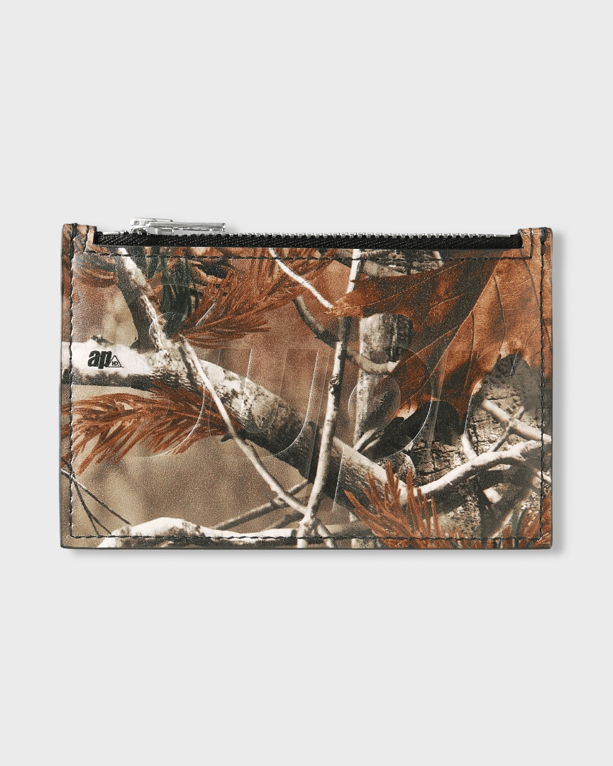 Supreme Leather Zip Card Holder Real Tree