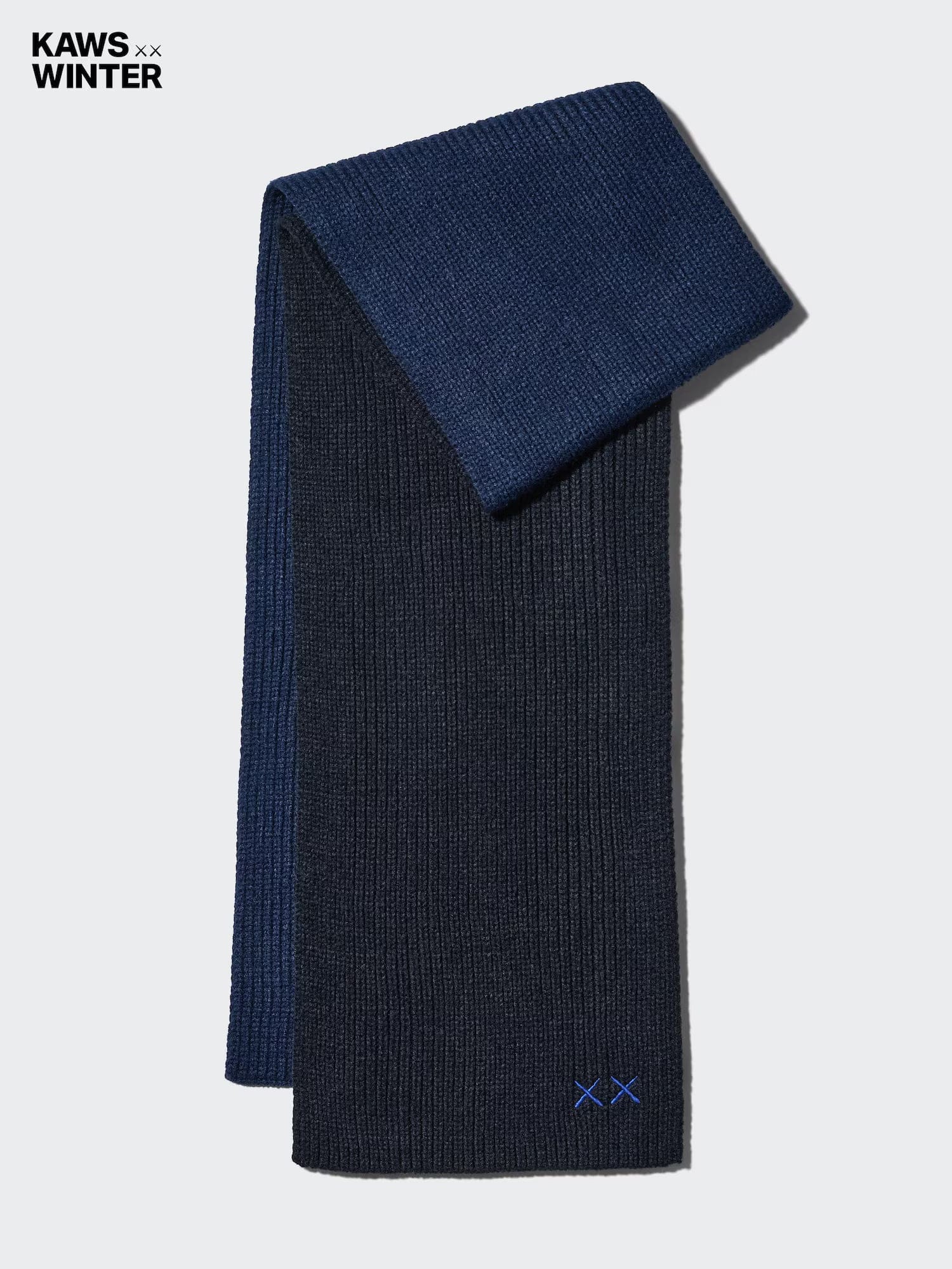 Uniqlo x KAWS Winter Heattech Knitted Scarf Navy