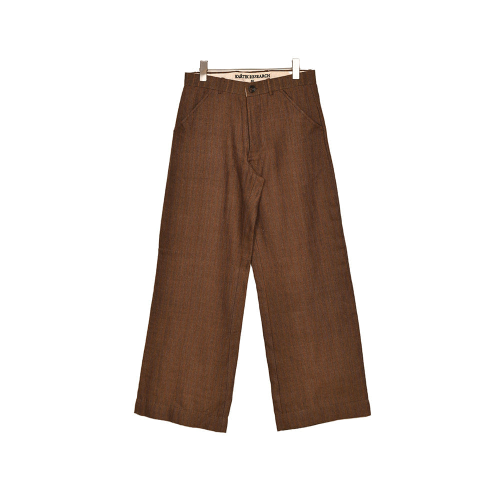 Kartik Research Flat Front Flare Trouser - Purple/ Brown
