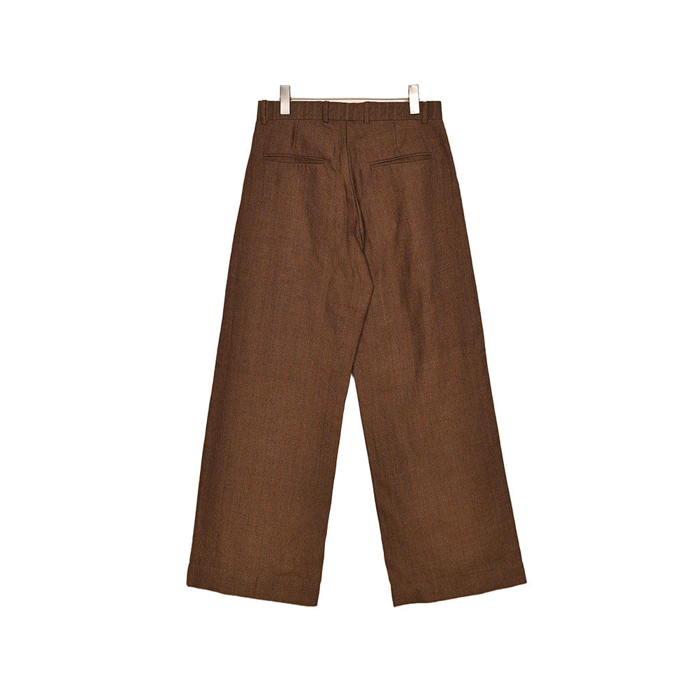Kartik Research Flat Front Flare Trouser - Purple/ Brown