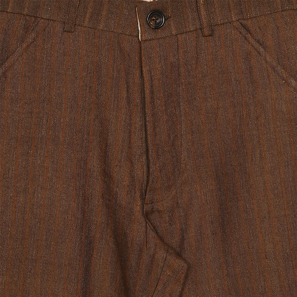 Kartik Research Flat Front Flare Trouser - Purple/ Brown
