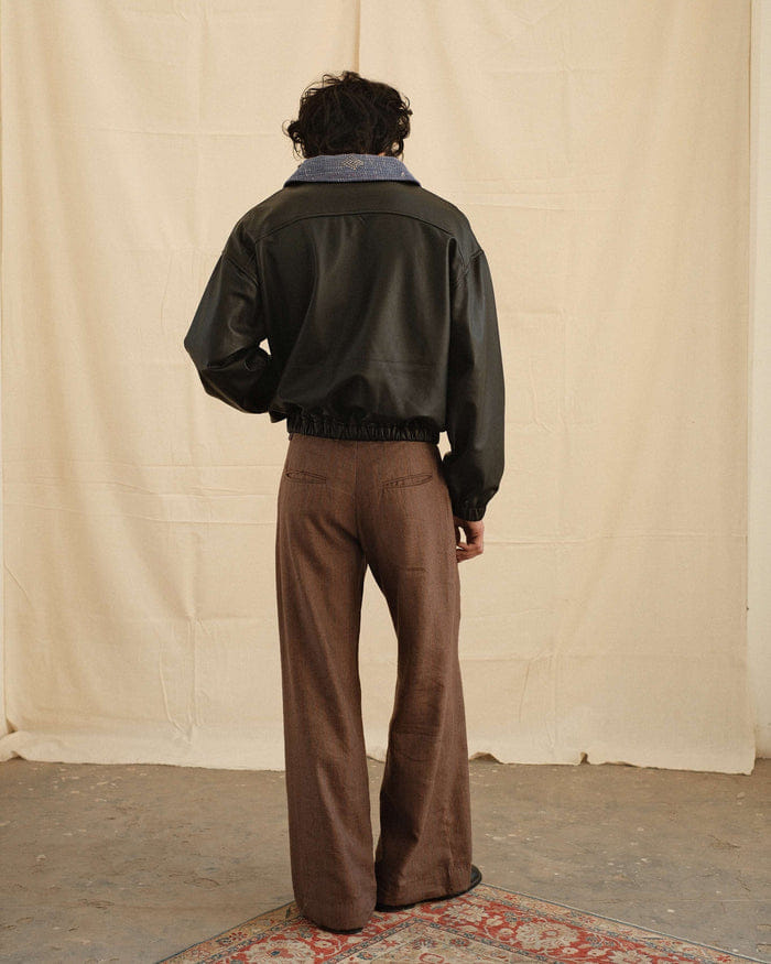 Kartik Research Flat Front Flare Trouser - Purple/ Brown