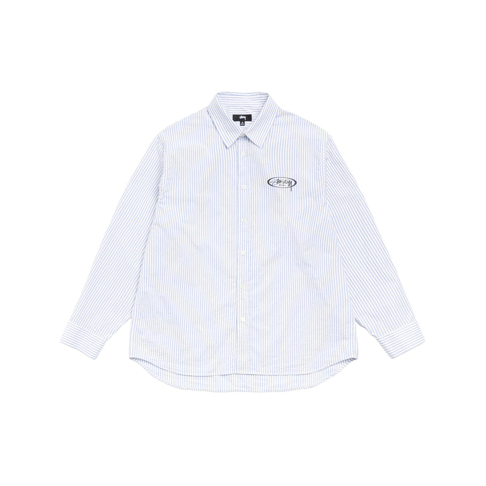Stüssy Standard Logo Shirt - Blue Stripe