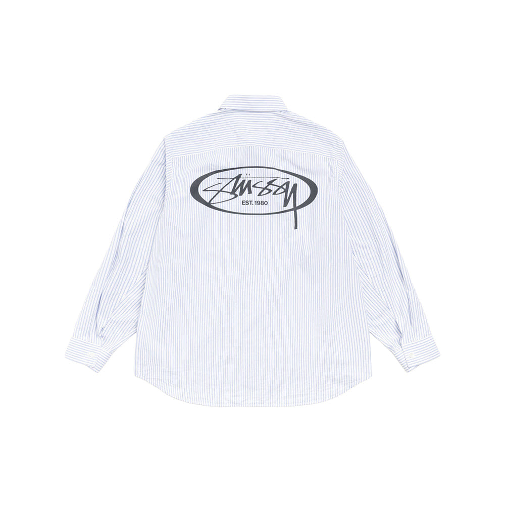 Stüssy Standard Logo Shirt - Blue Stripe