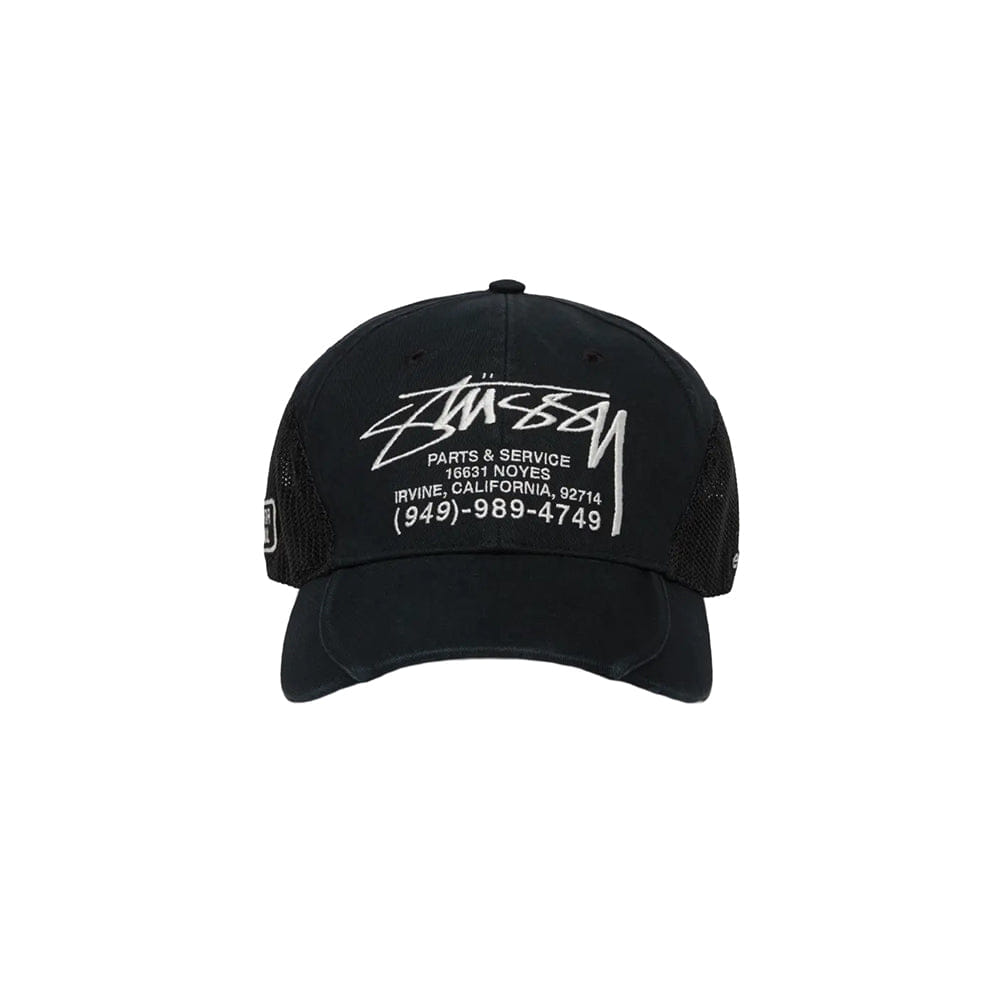 Stüssy Lp Service Mesh Strapback Cap - Black