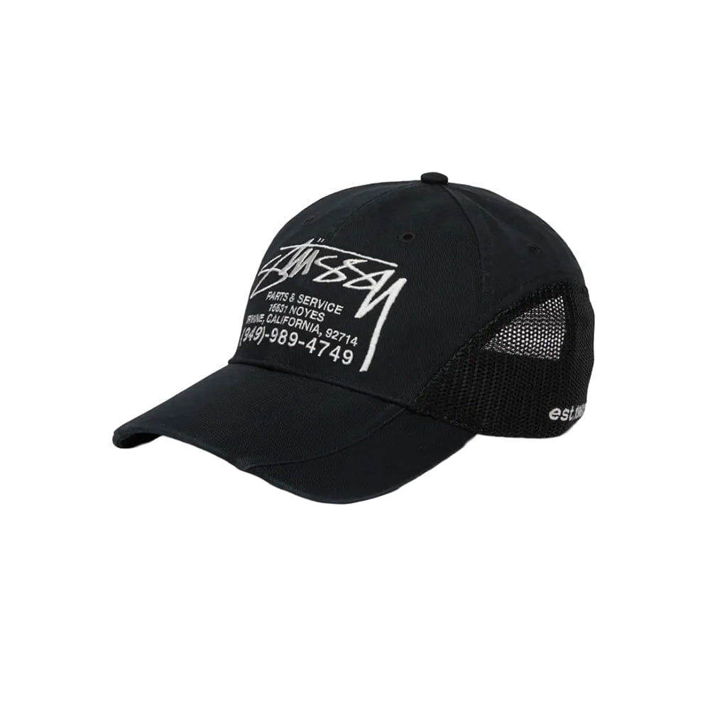 Stüssy Lp Service Mesh Strapback Cap - Black