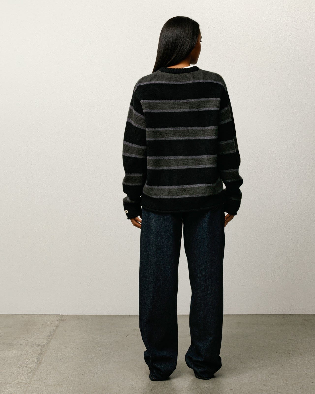 Stüssy Striped Wool Sweater - Black