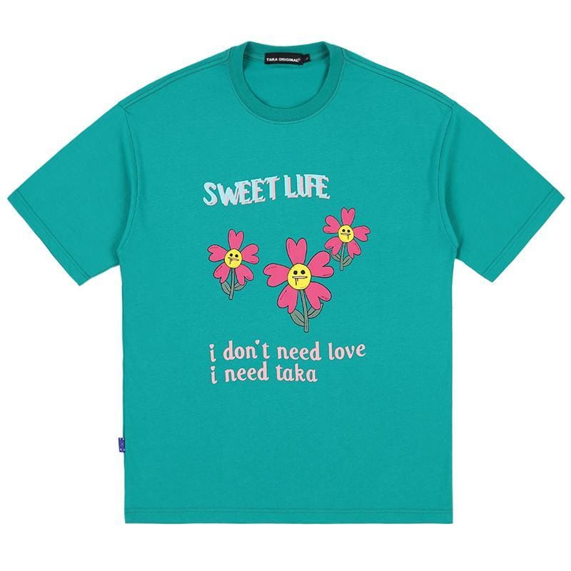 Taka Original Sweet Life Flower T-Shirt, Green