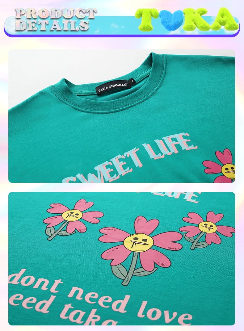 Taka Original Sweet Life Flower T-Shirt, Green