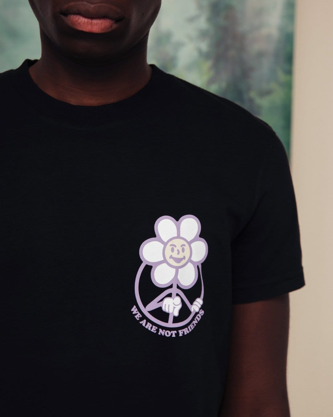 WE ARE NOT FRIENDS Daisy Purple/Black T-shirt