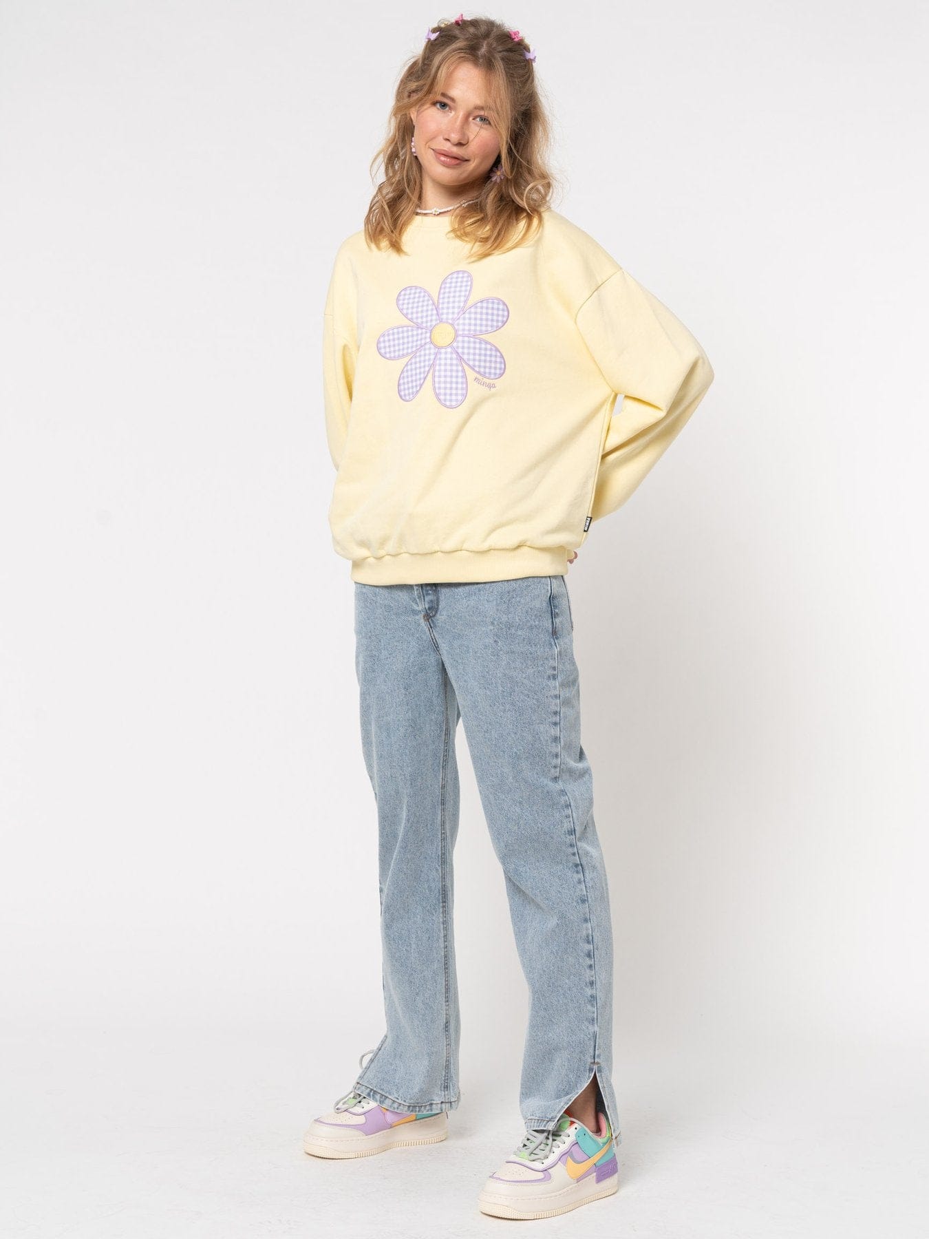Minga London Daisy Gingham Yellow Sweater