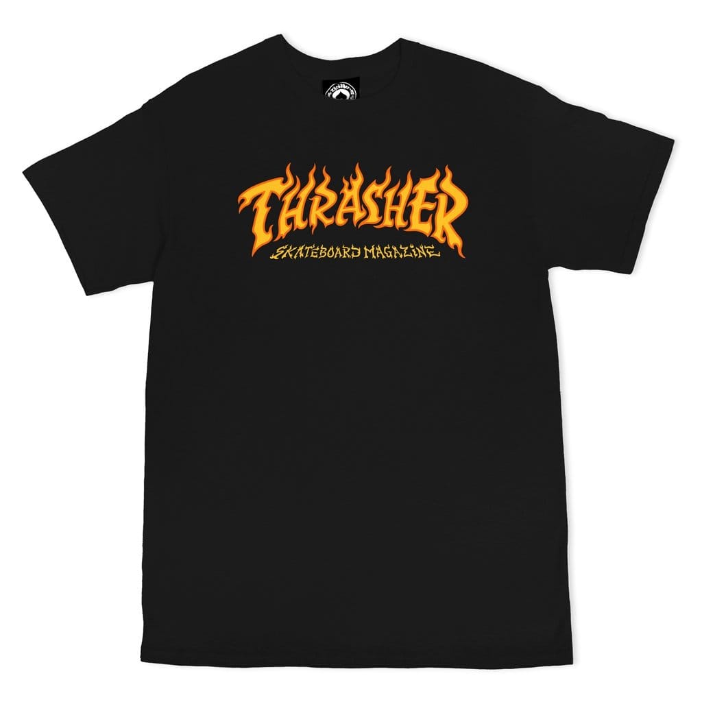 Thrasher Fire Logo T-shirt, Black