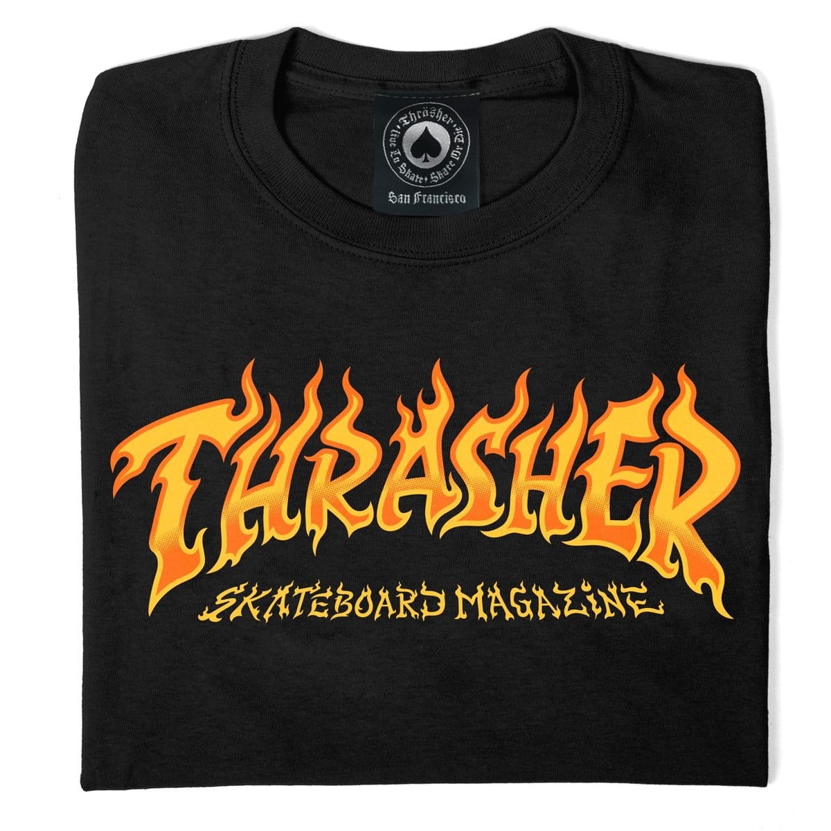 Thrasher Fire Logo T-shirt, Black
