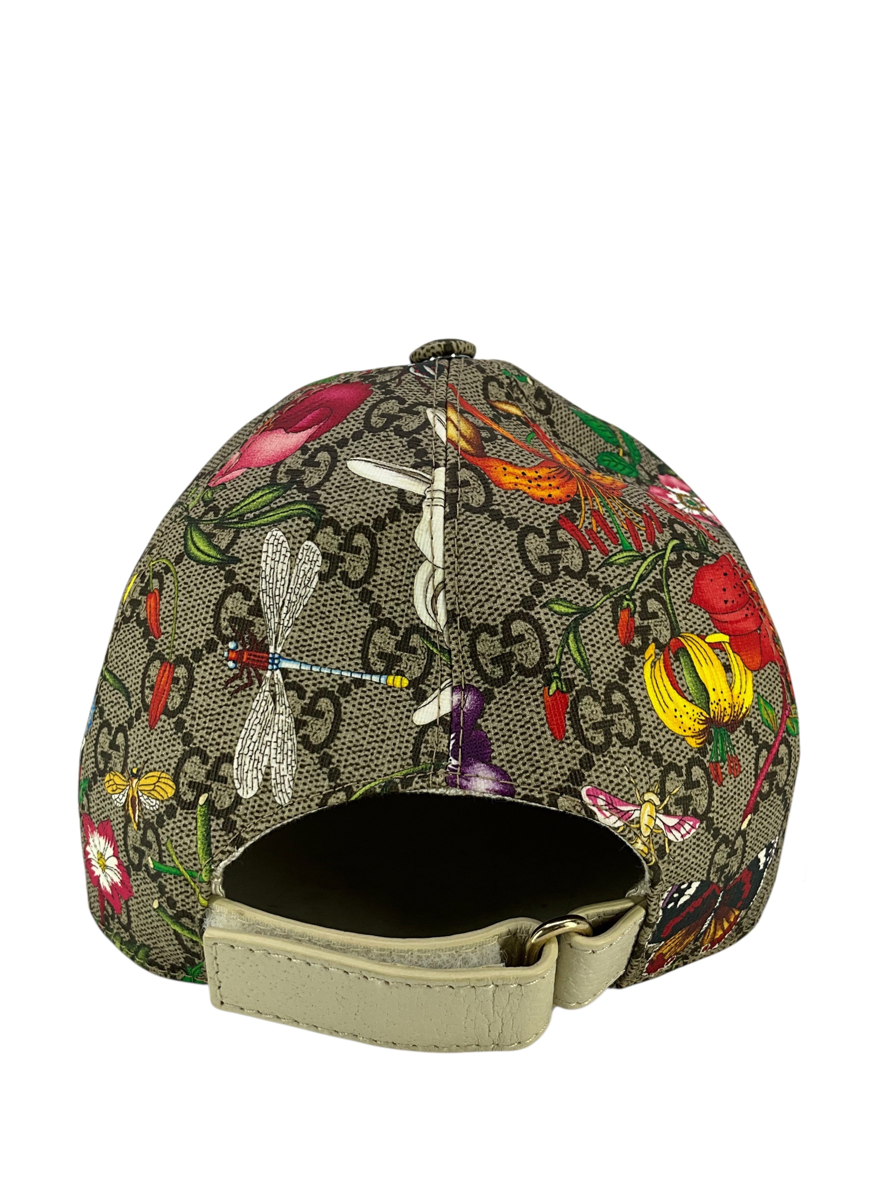Gucci Claudia Baseball GG Supreme Flora Canvas Hat