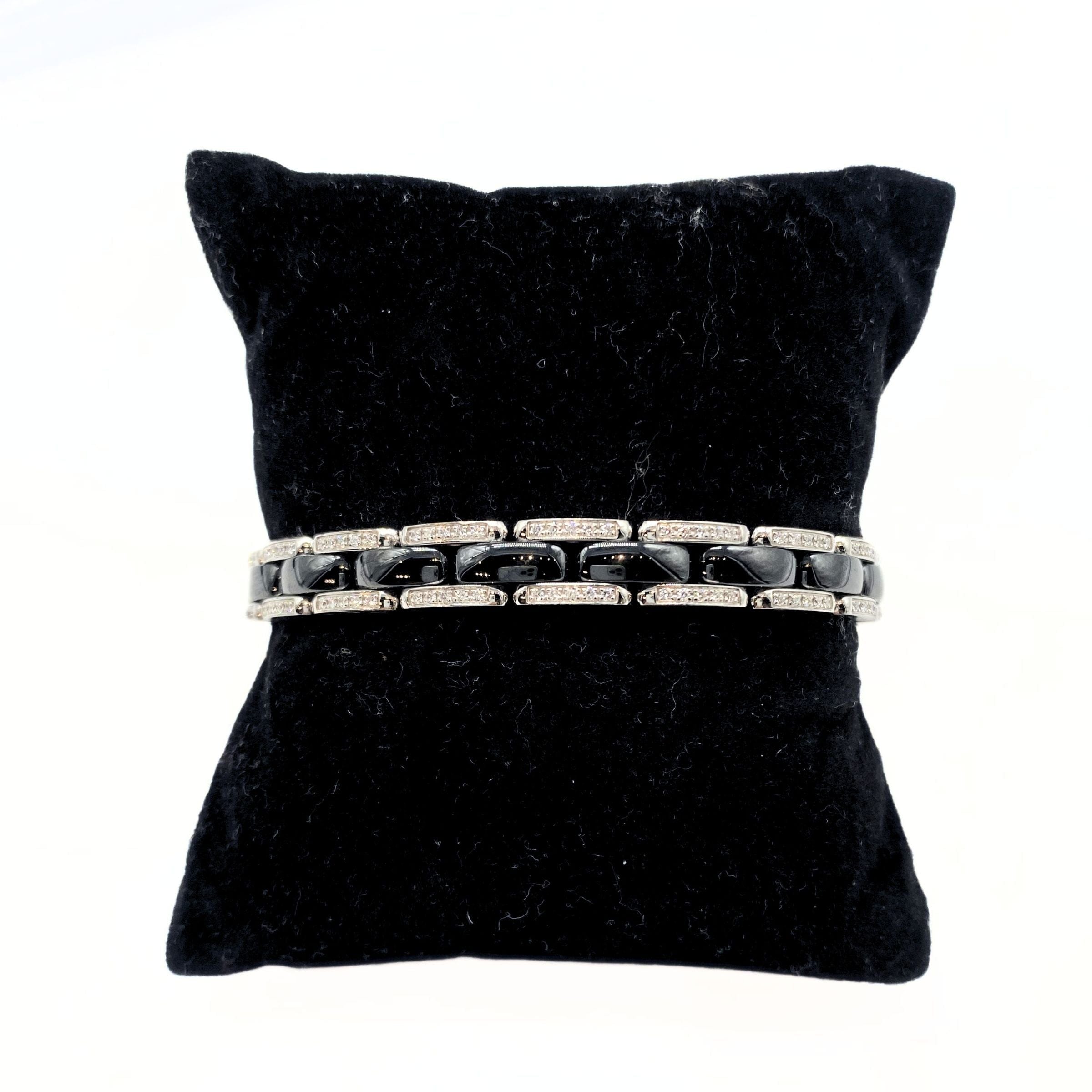 Chanel X Ultra Bracelet 18K White Gold Diamond Ceramic Black