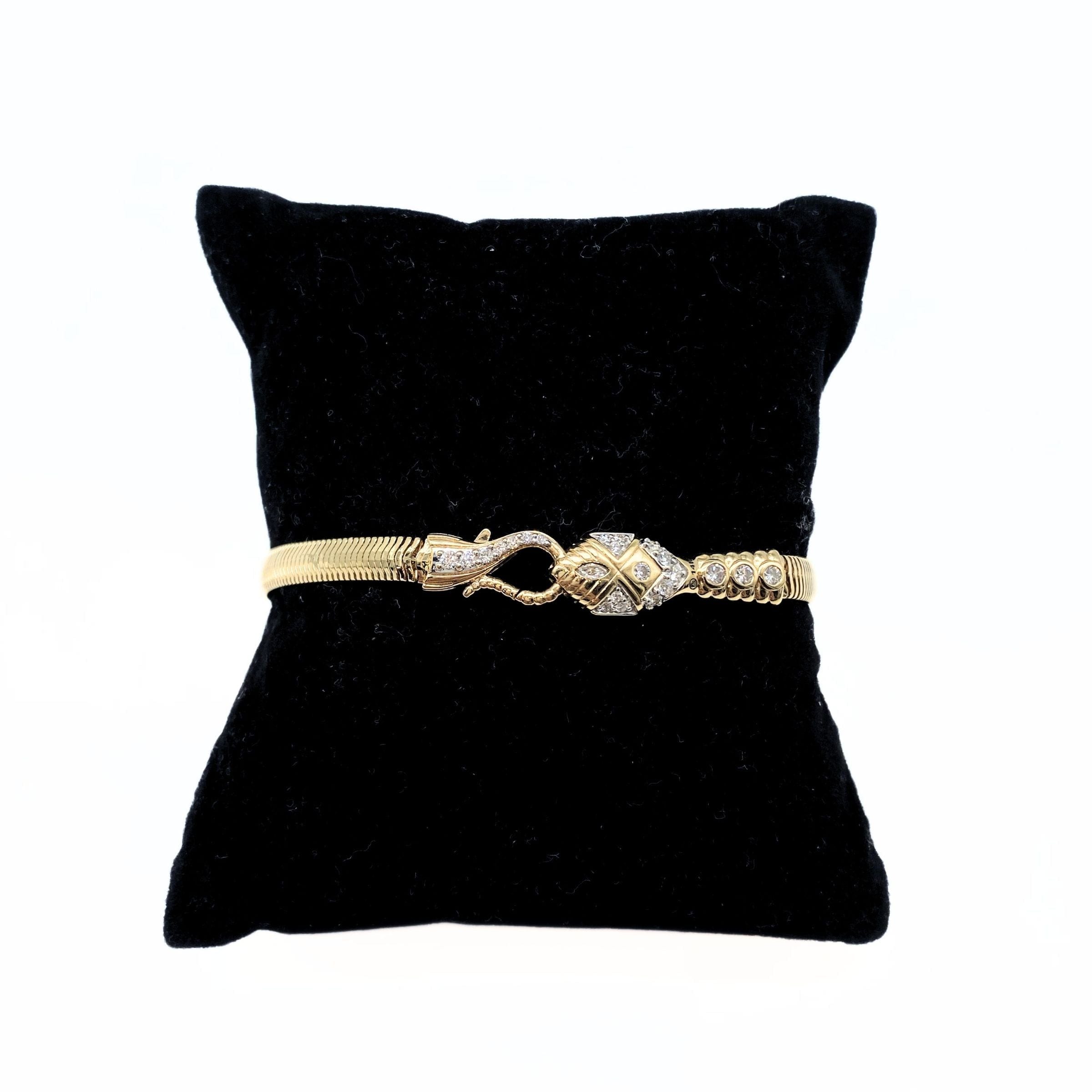 Three Stories 18K Gold and Diamonds Flip Snake Chain Bracelet