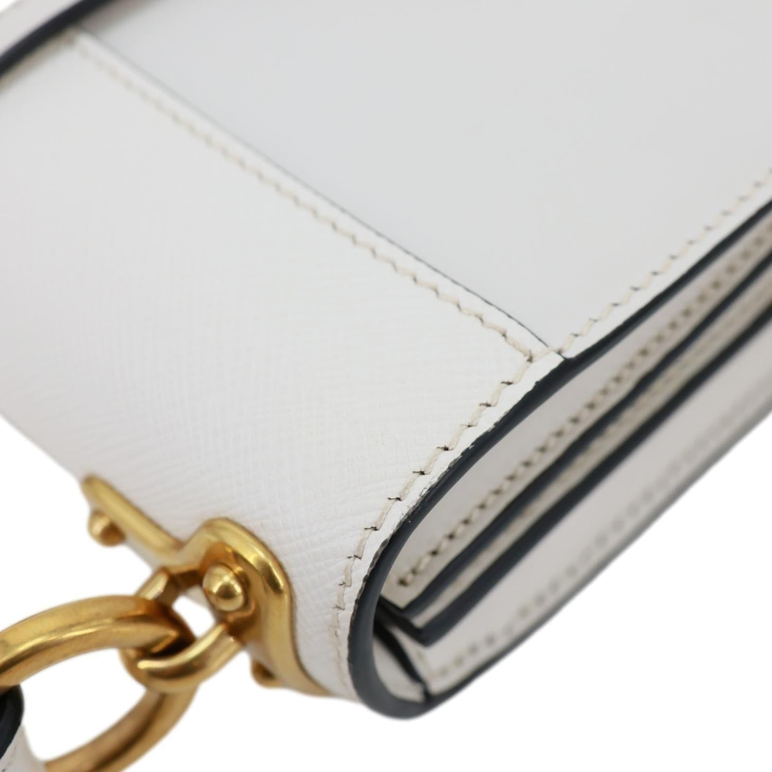 PRADA Cahier Large Soft Glace Calfskin Leather Shoulder Bag White