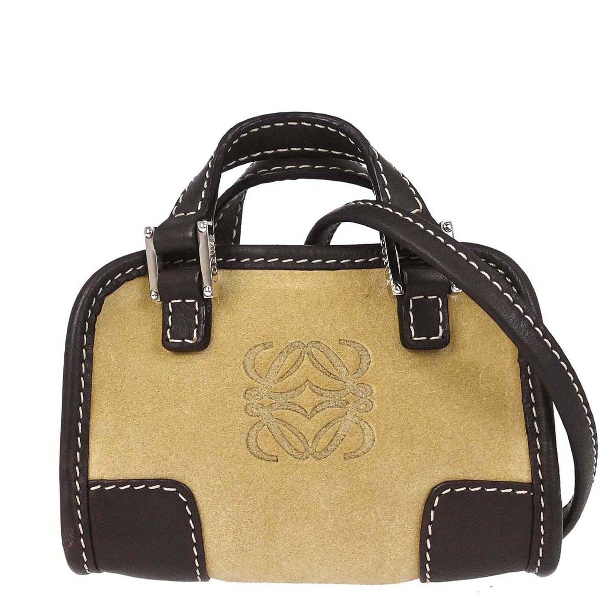 Loewe * Beige Suede 2way Shoulder Handbag