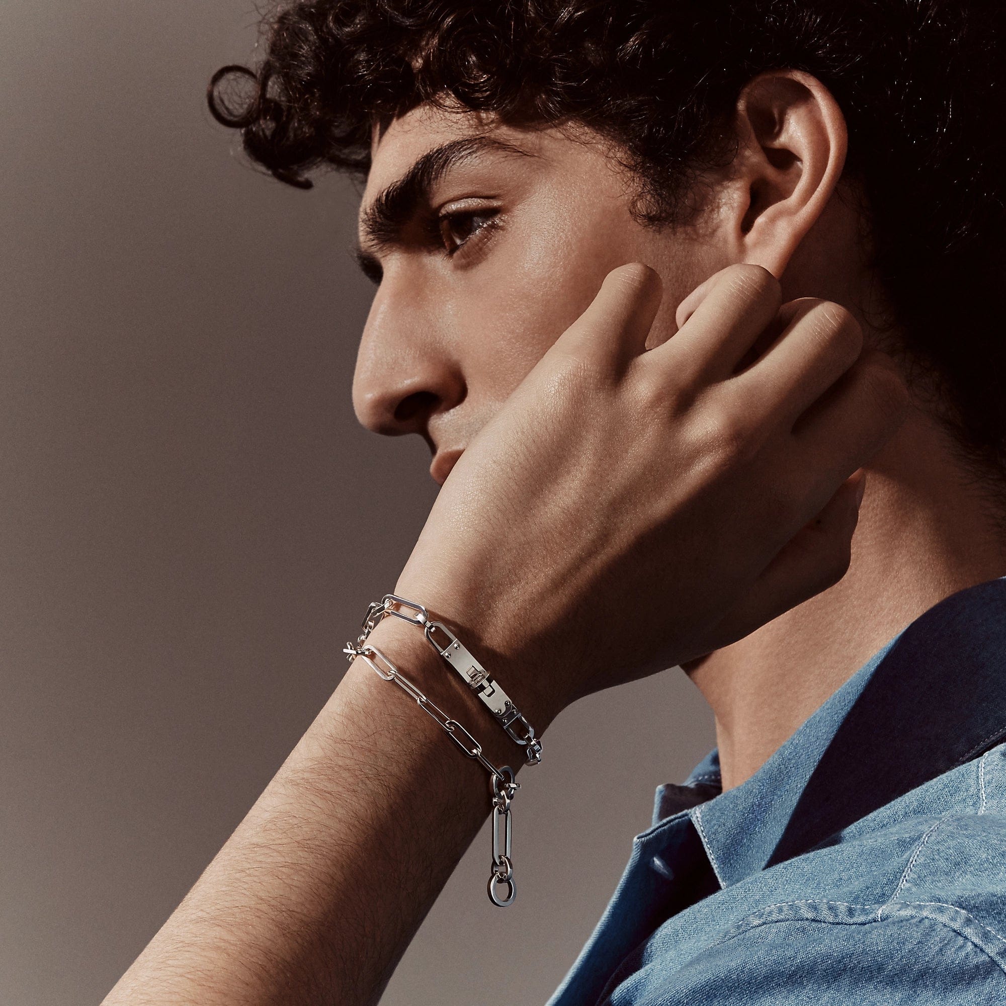 Hermès Kelly Chaine Double Bracelet in Sterling Silver