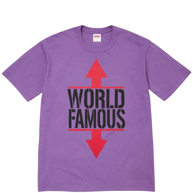 SUPREME WORLD FAMOUS PURPLE TEE