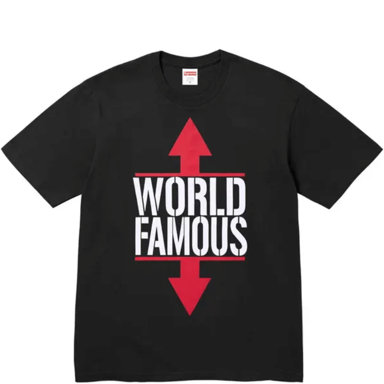 SUPREME WORLD FAMOUS BLACK TEE