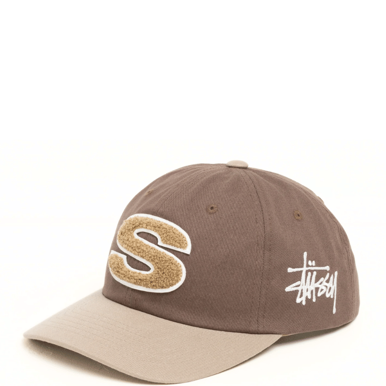 STUSSY LOW PRO CHENILLE S STRAPBACK BROWN CAP