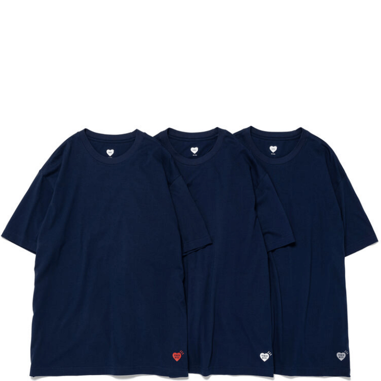HUMAN MADE PREMIUM COTTON NAVY TEE (ONE PIECE)