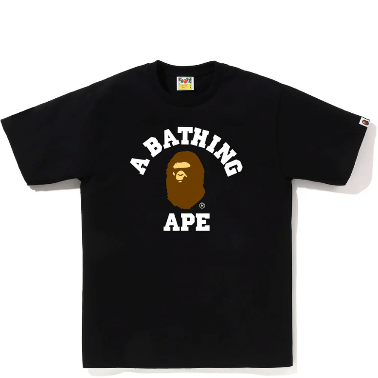 BAPE COLLEGE BLACK TEE