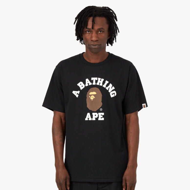 BAPE COLLEGE BLACK TEE