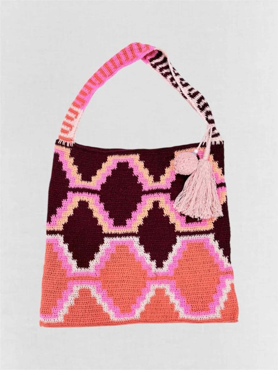 AMONG EQUALS Hibiscus Pink Multicolor Shoulder Bag