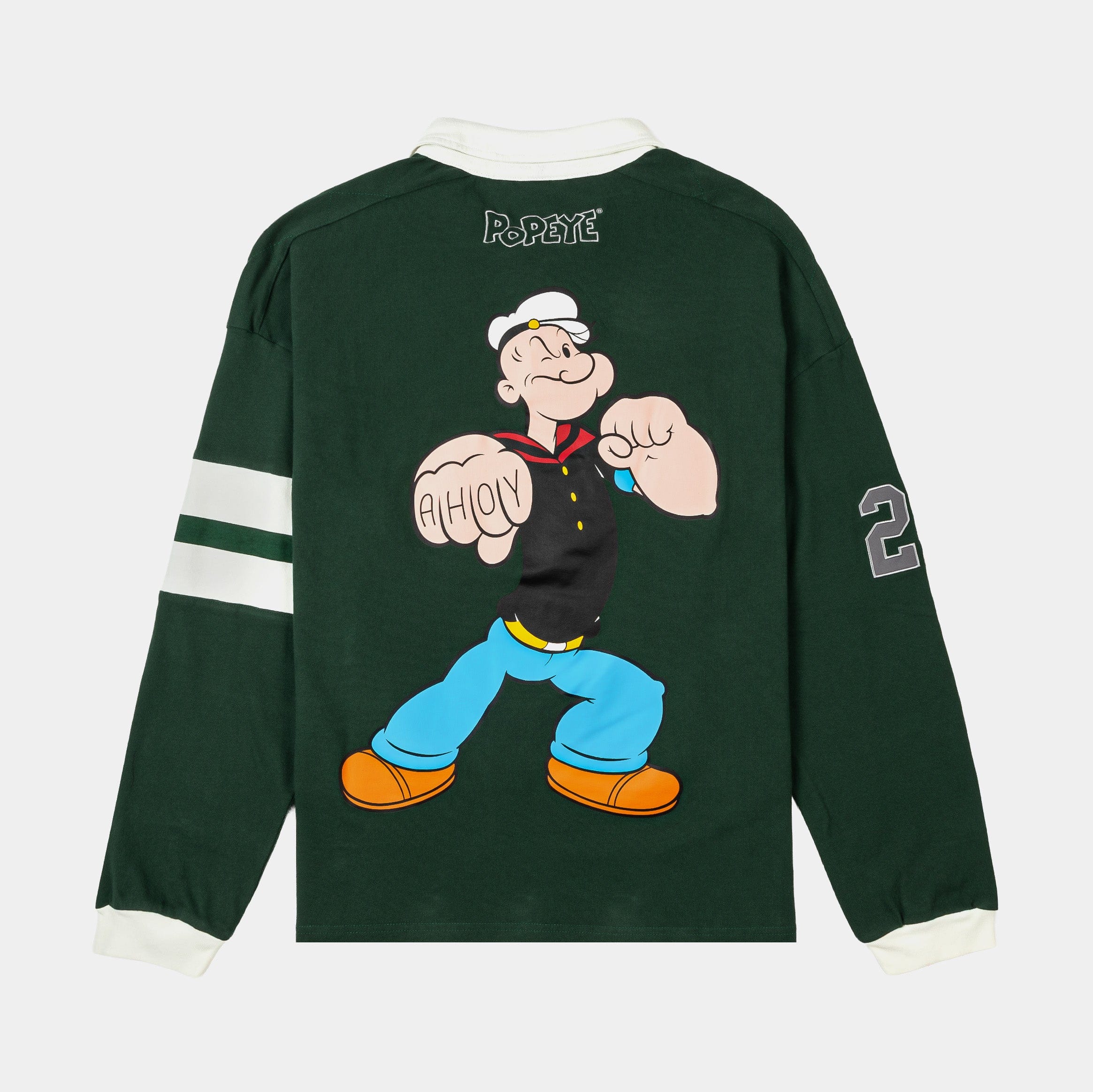 POPEYE X SP SP x Popeye Bruiserboy Mens Long Sleeve Shirt (Green/White)