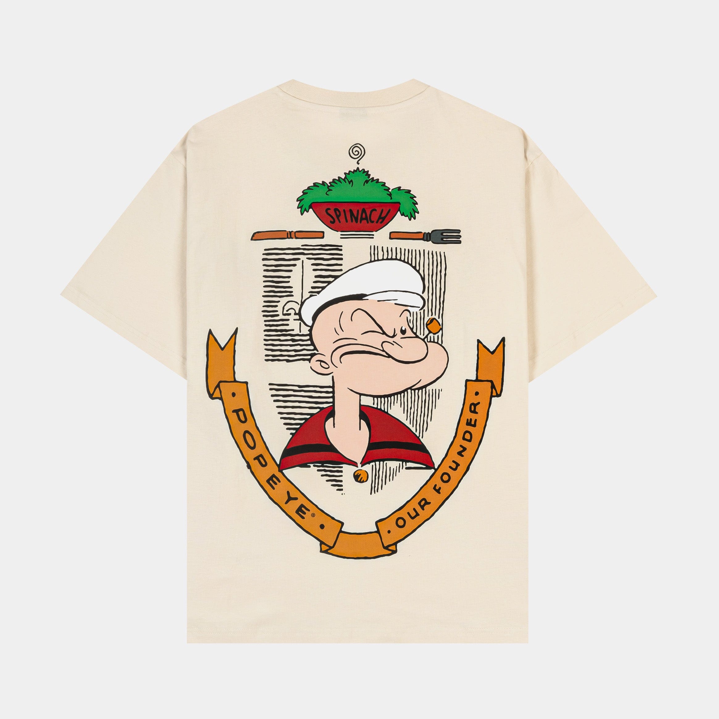 POPEYE X SP SP x Popeye Bruiserboy Mens Short Sleeve Shirt (Cream/Gray)