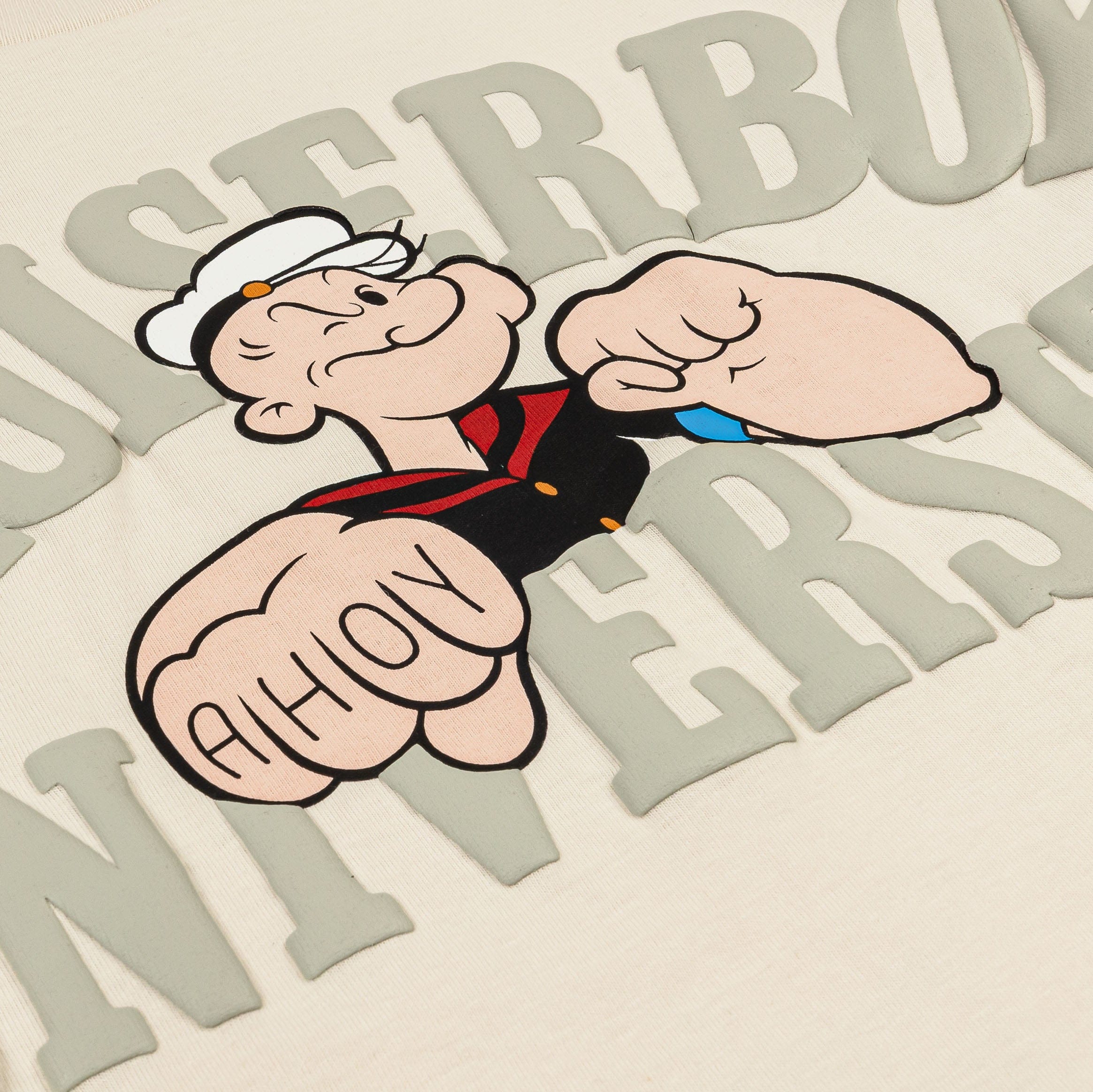 POPEYE X SP SP x Popeye Bruiserboy Mens Short Sleeve Shirt (Cream/Gray)