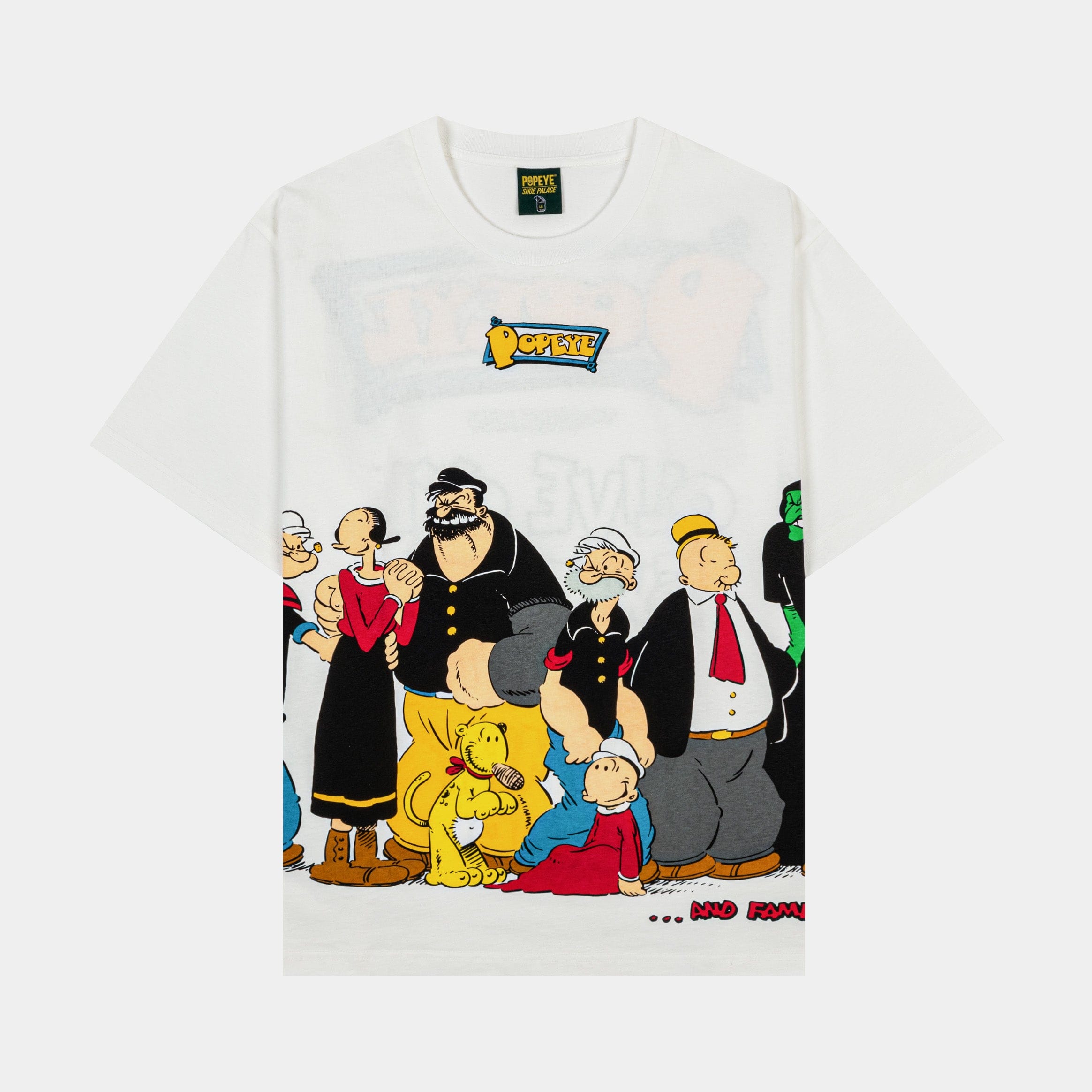 POPEYE X SP SP x Popeye Family Mens Short Sleeve Shirt (White/Blue)